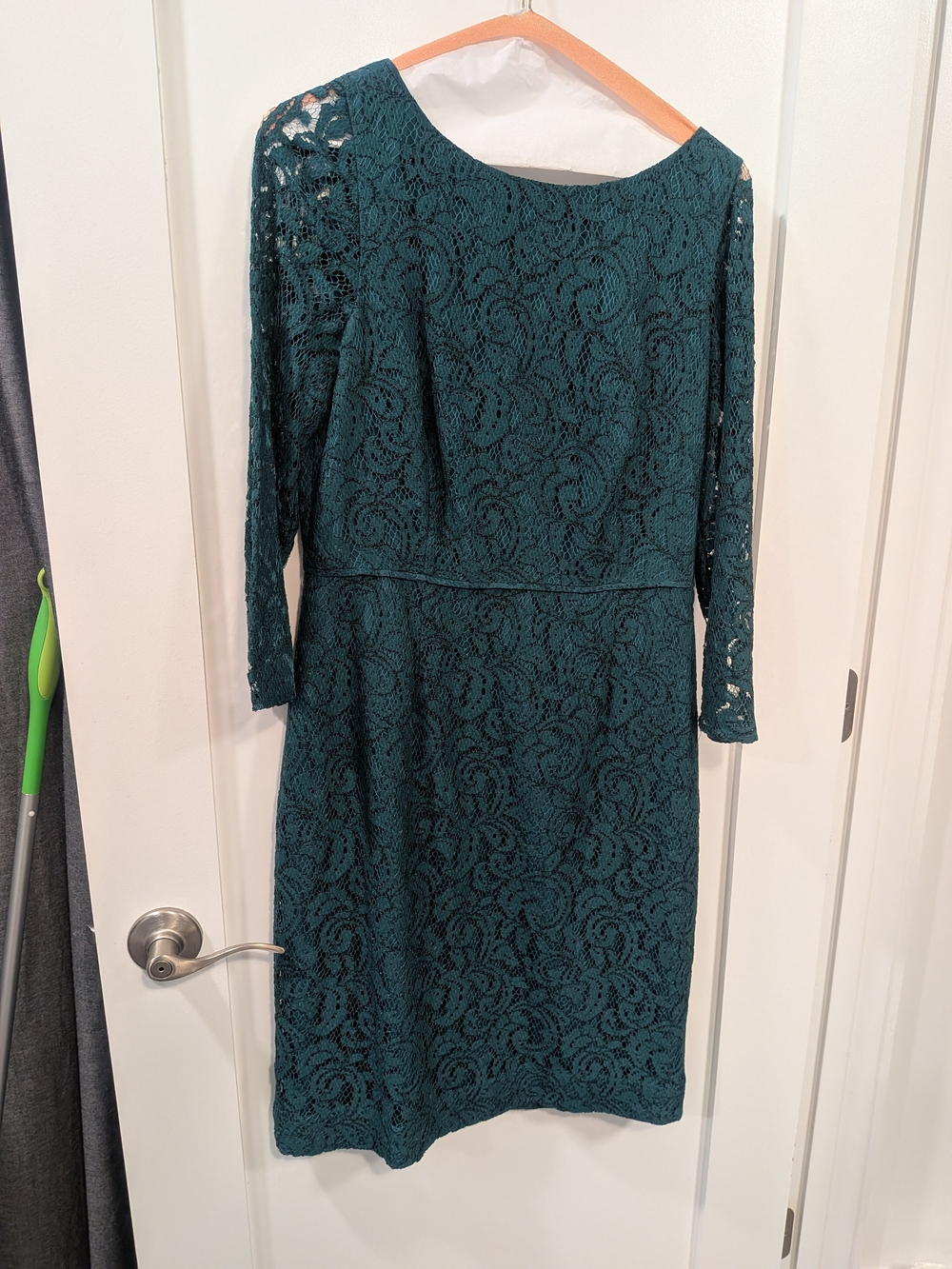 J. Crew Teal Lace Long-Sleeve Sheath Dress size 8